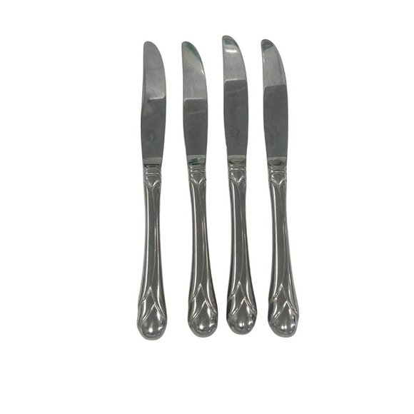 4 MIKASA Stainless "SWEET PEA" DINNER KNIFE 9-1/4" GLOSSY, 18/8 GERALD PATRICK - Picture 1 of 4